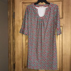 Turquoise and Red Dress